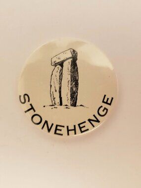 Vintage Stonehenge England Souvenir Pinback Pin Button Landmark Historical Site